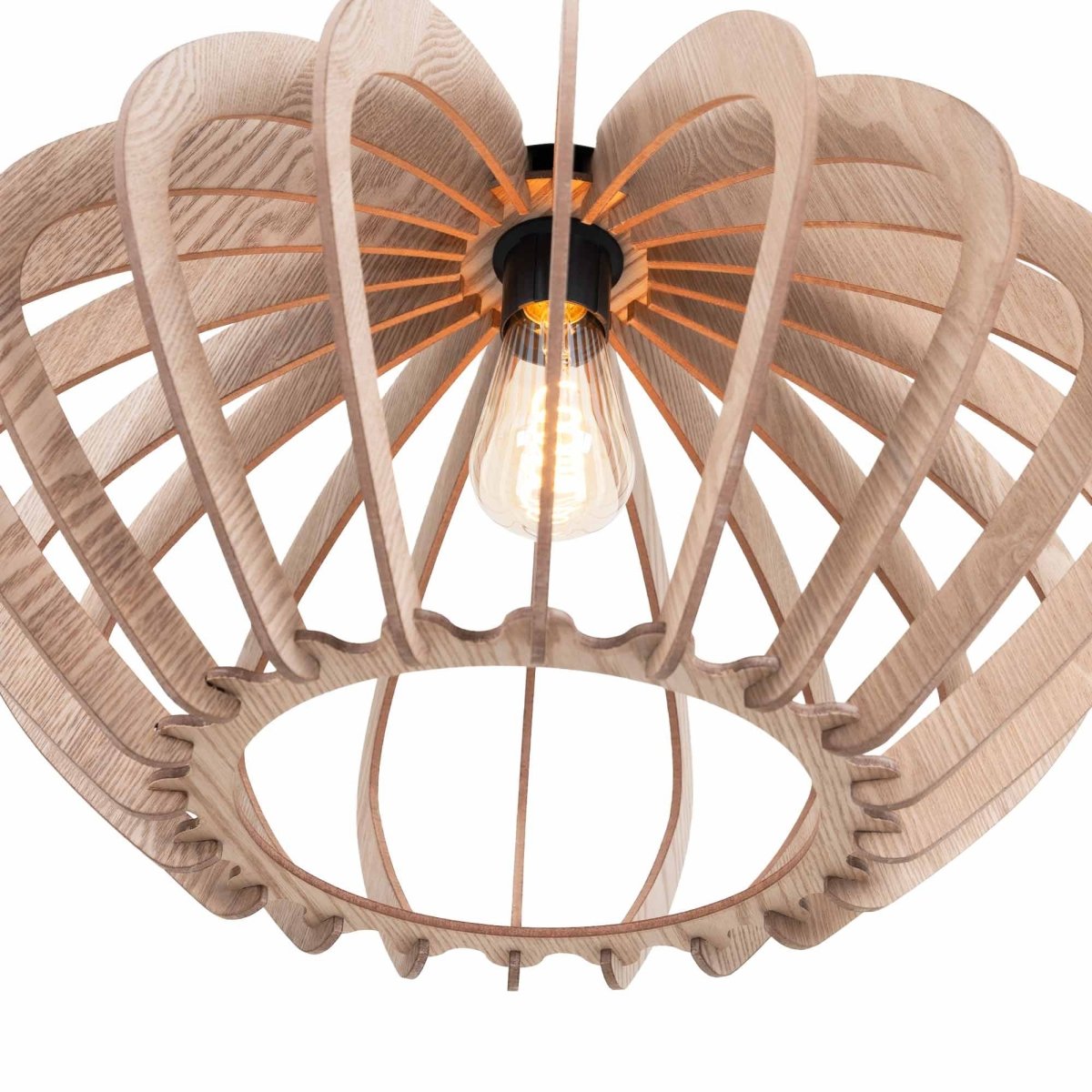 Lámpara colgante madera "Pili" - Ø 48cm - 1 x E27 - Barcelona Led-Decoración