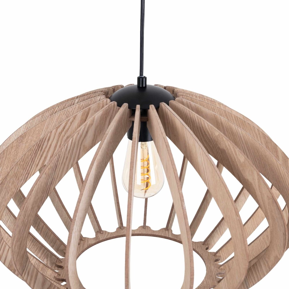 Lámpara colgante madera "Pili" - Ø 48cm - 1 x E27 - Barcelona Led-Decoración