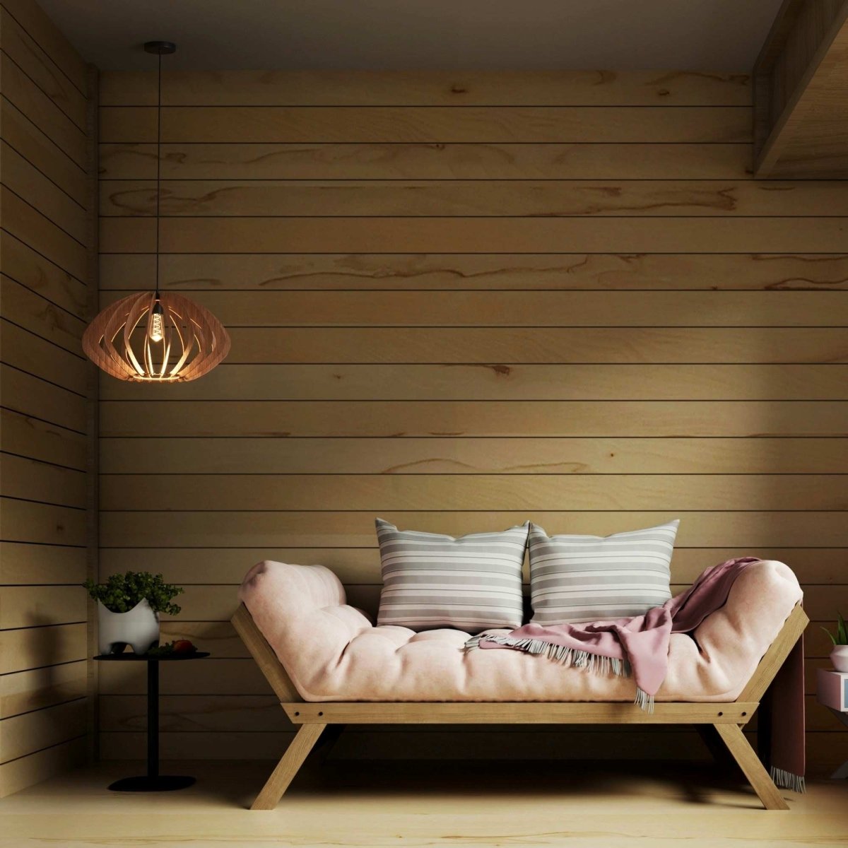 Lámpara colgante madera "Pili" - Ø 48cm - 1 x E27 - Barcelona Led-Decoración