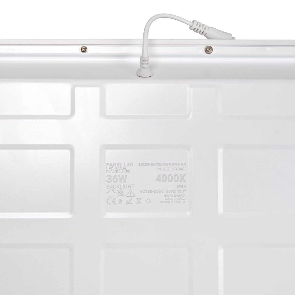 Panel LED empotrable Backlight 60x60cm - 36W - IP54 - Driver Philips - UGR22 - Barcelona Led-