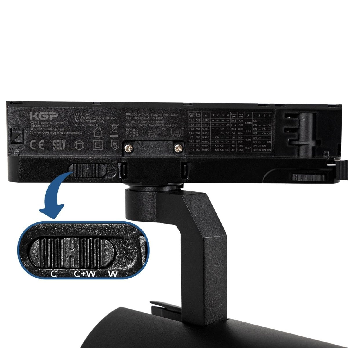 Proyector LED para carril trifásico 35W CCT - ZOOM 20º- 60º - CRI 90 - Barcelona Led-