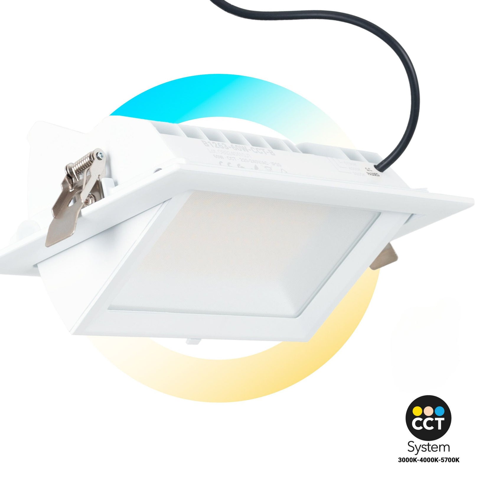 Rectangular adjustable CCT LED Downlight - 60W -White -LIFUD ...