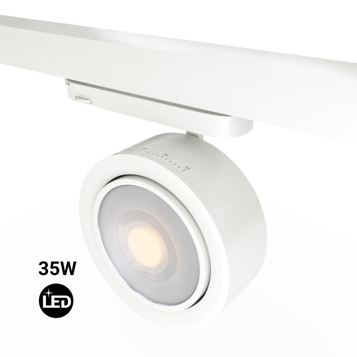 Proyector LED circular para carril trifásico 35W - ZOOM 15º- 45º - 4000K - CRI 90 - Barcelona Led-