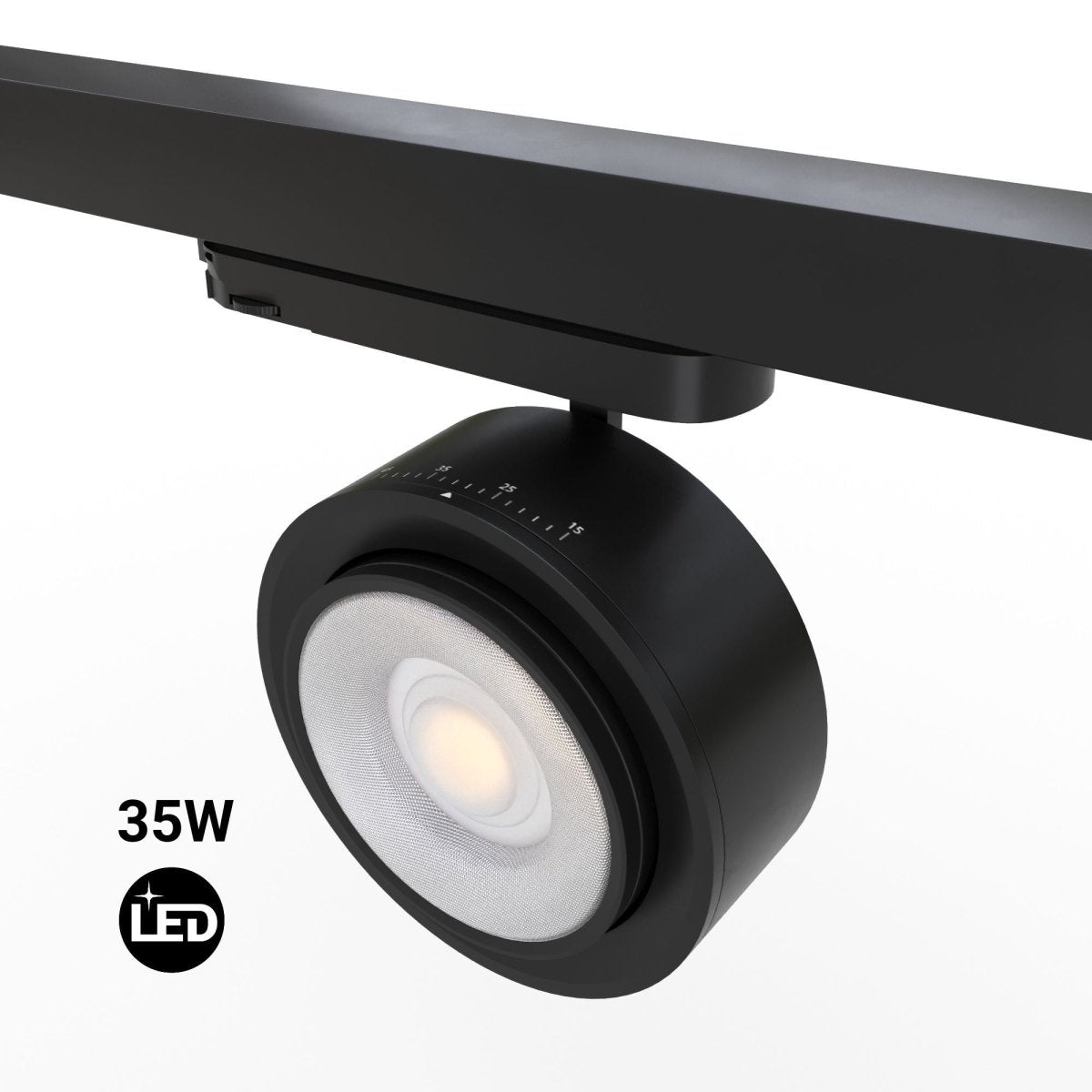 Proyector LED circular para carril trifásico 35W - ZOOM 15º- 45º - 4000K - CRI 90 - Barcelona Led-