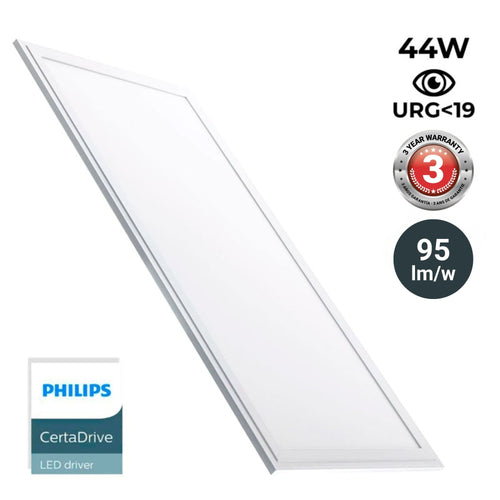 Panel LED slim 120X30 cm -  Driver Philips - 44W - UGR19 - IP40