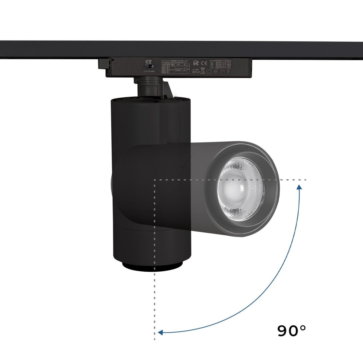 Proyector LED para carril Monofasico 35W CCT - ZOOM 20º- 60º - CRI 90 - Barcelona Led-