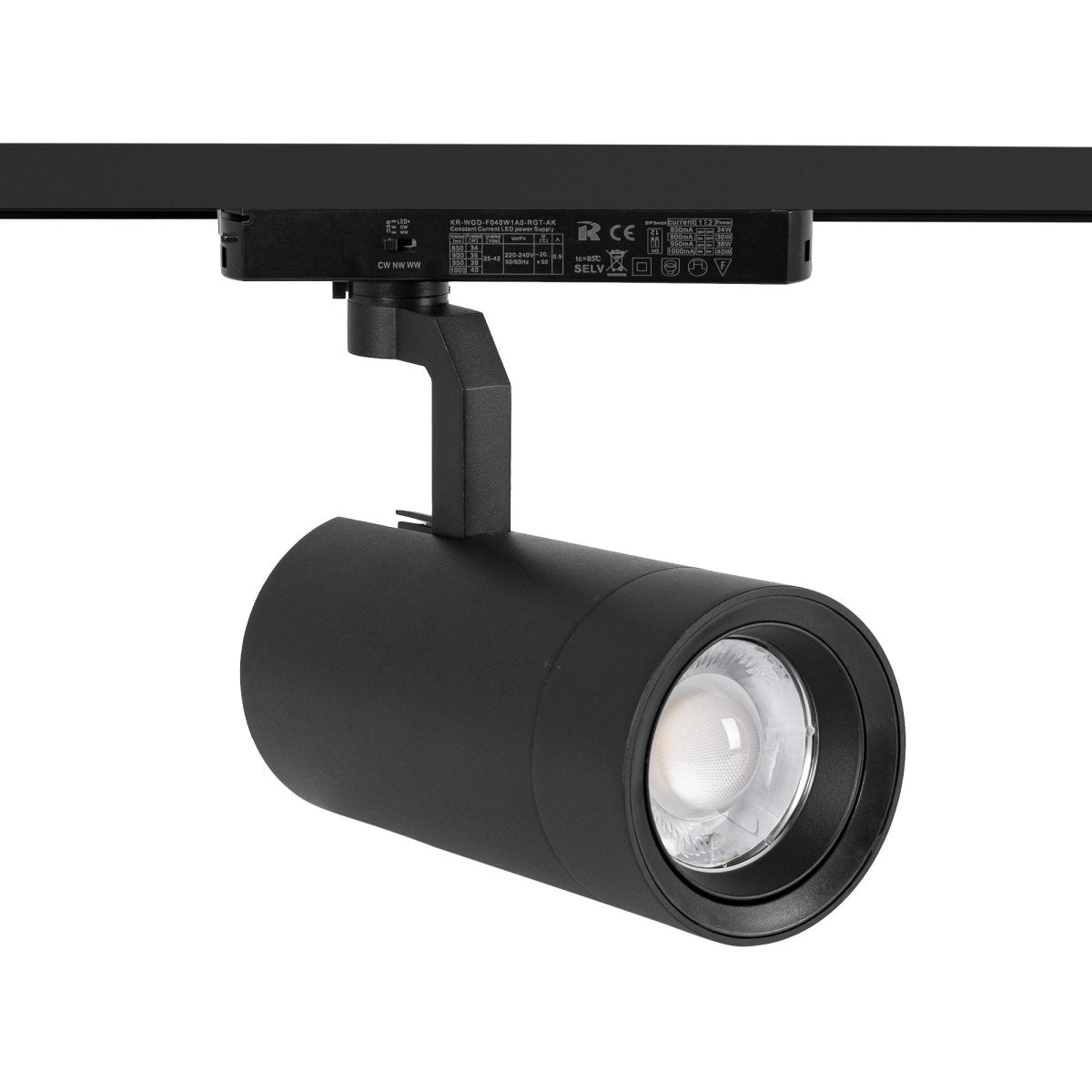 Proyector LED para carril Monofasico 35W CCT - ZOOM 20º- 60º - CRI 90 - Barcelona Led-