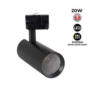 Proyector LED para carril trifásico 20W - CCT - CRI90 - 1900 lm (43)