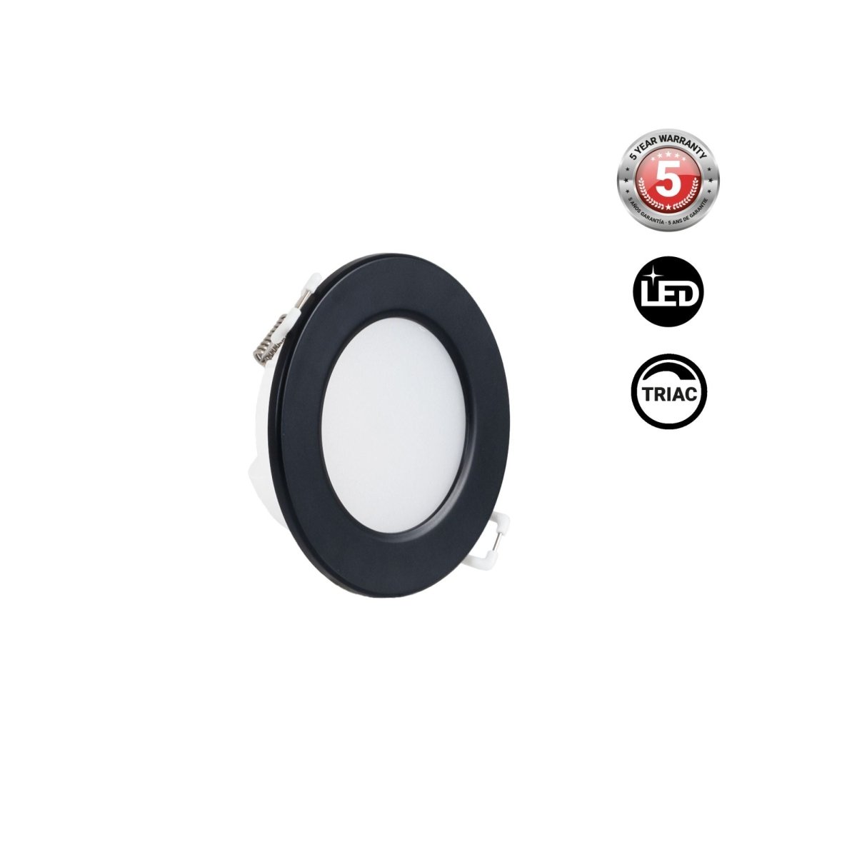 Kit Downlight LED exterior 5W - IP65 - Aro intercambiable - TRIAC regulable - Corte Ø68mm - Barcelona Led-