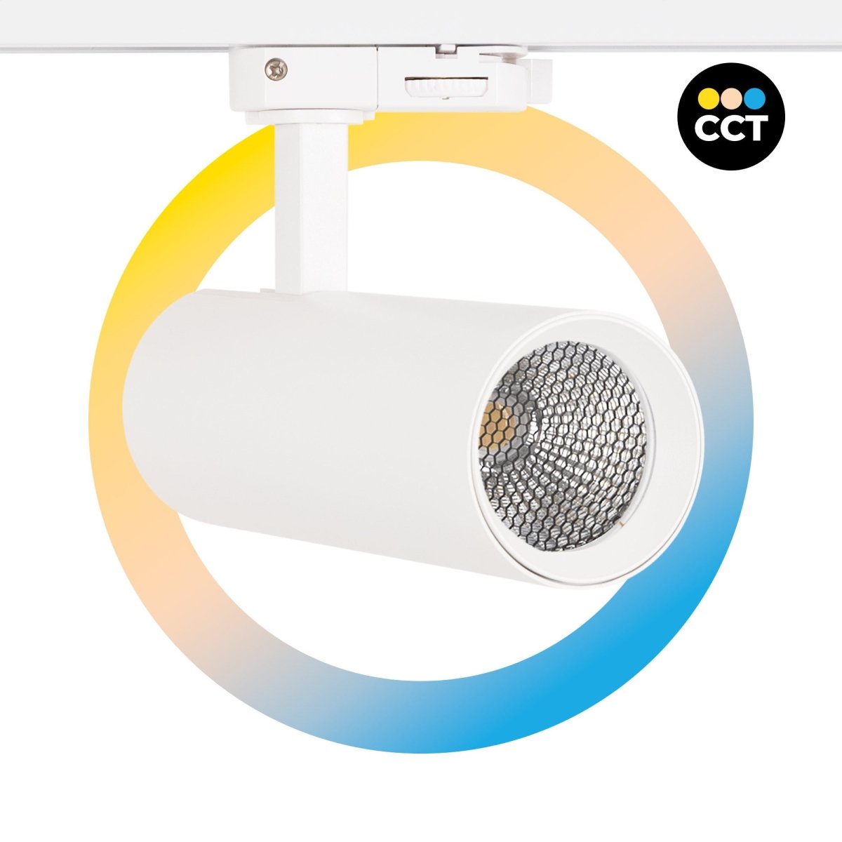 Proyector LED para carril trifásico 15W - CCT - CRI90 - 1350 lm - Barcelona Led-