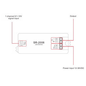 Descodificador 0-10V Dimmer 12-36V - 1CH/8A (1)