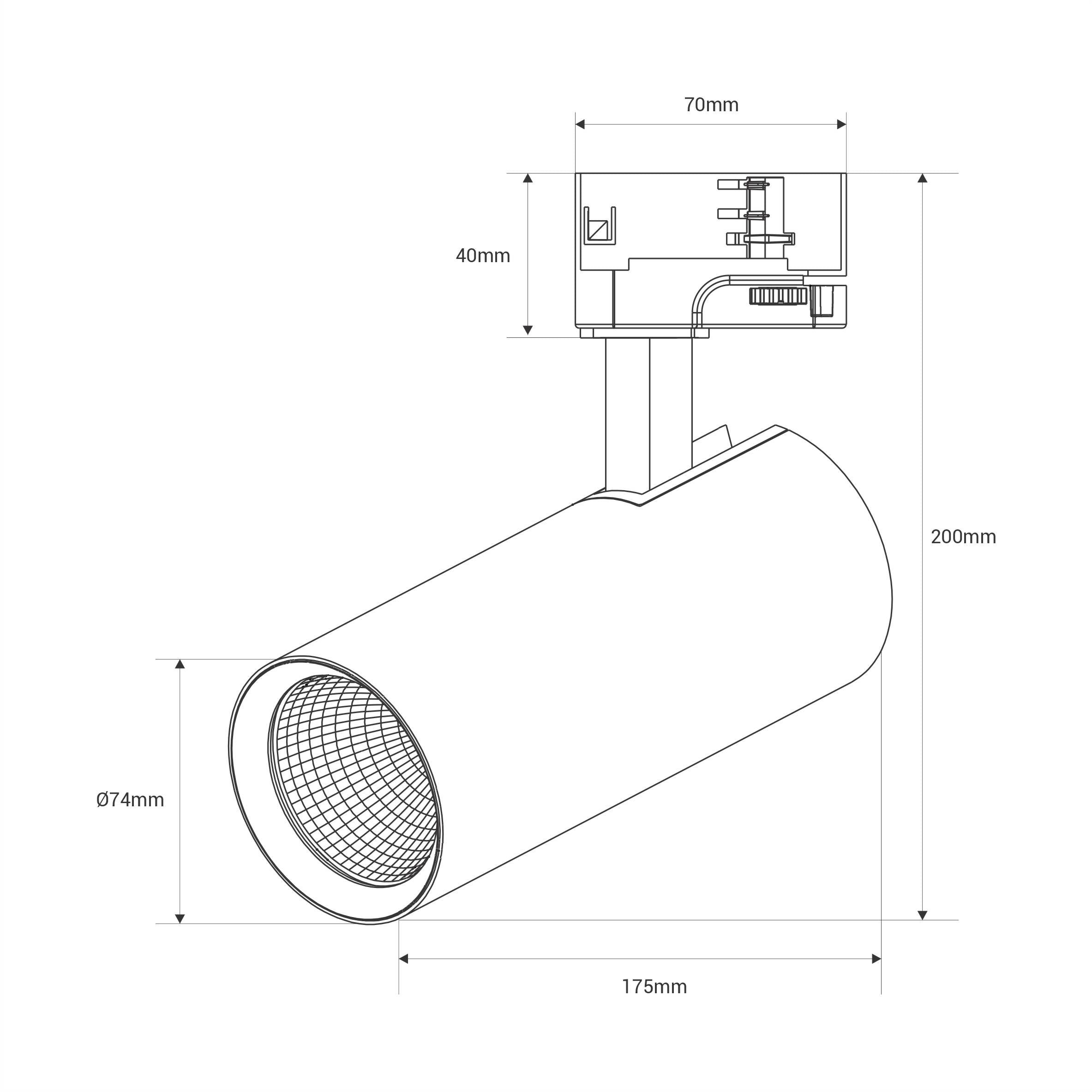 Proyector LED para carril trifásico 20W - CCT - CRI90 - 1900 lm (51)