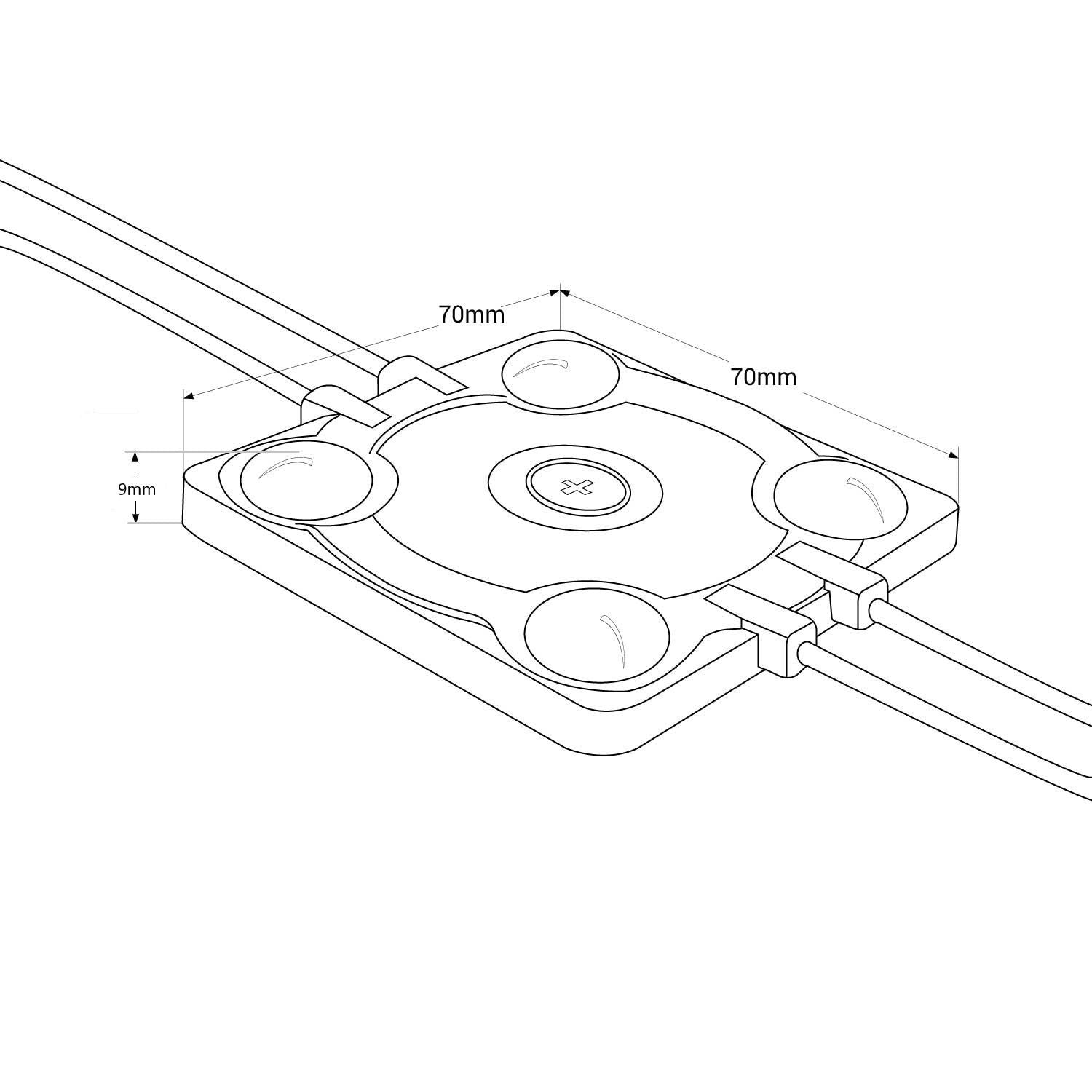 Módulo LED cuadrado para rótulos - 3.6W - 220V AC - IP65 - 165º - 4000K (4)