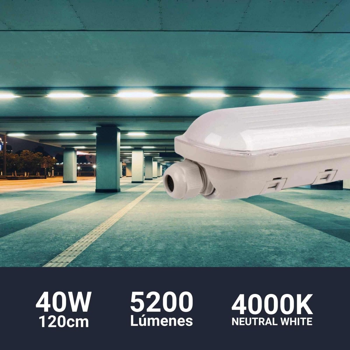 Pantalla estanca LED enlazable - 40W - 120cm - IP65 - Barcelona Led-
