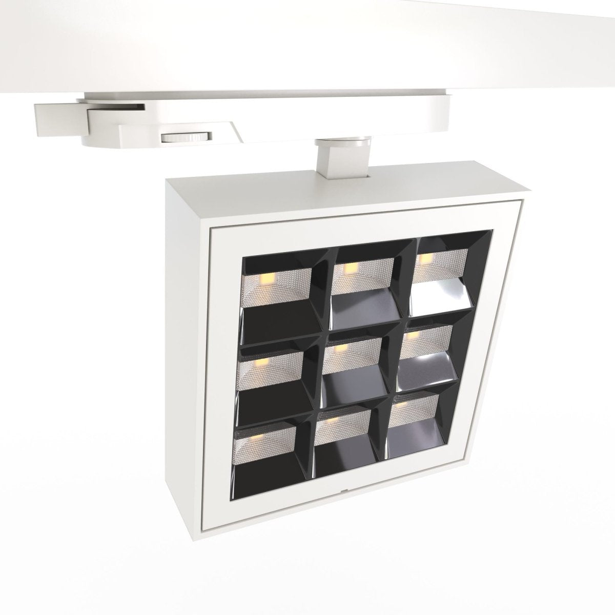Proyector LED cuadrado para carril trifásico - Potencia ajustable: 12-42W - 4000K - CRI 90 - Ángulo 35° x 70° - Barcelona Led-