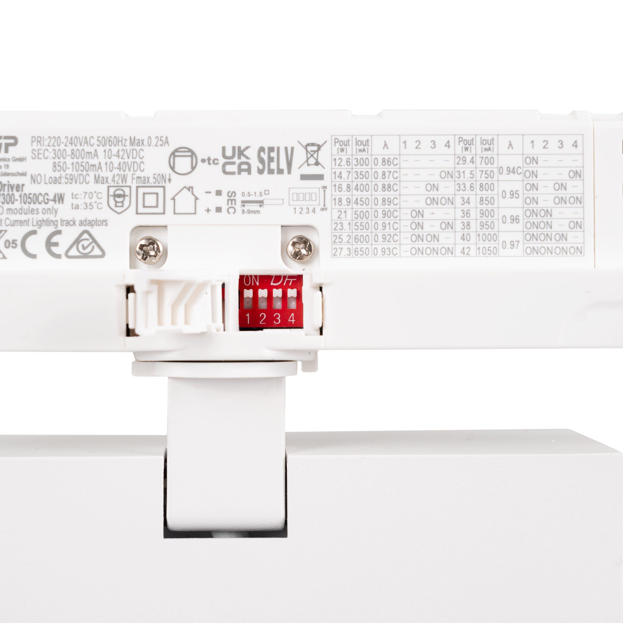 Proyector LED cuadrado para carril trifásico - Potencia ajustable: 12-42W - 4000K - CRI 90 - Ángulo 35° x 70° (12)