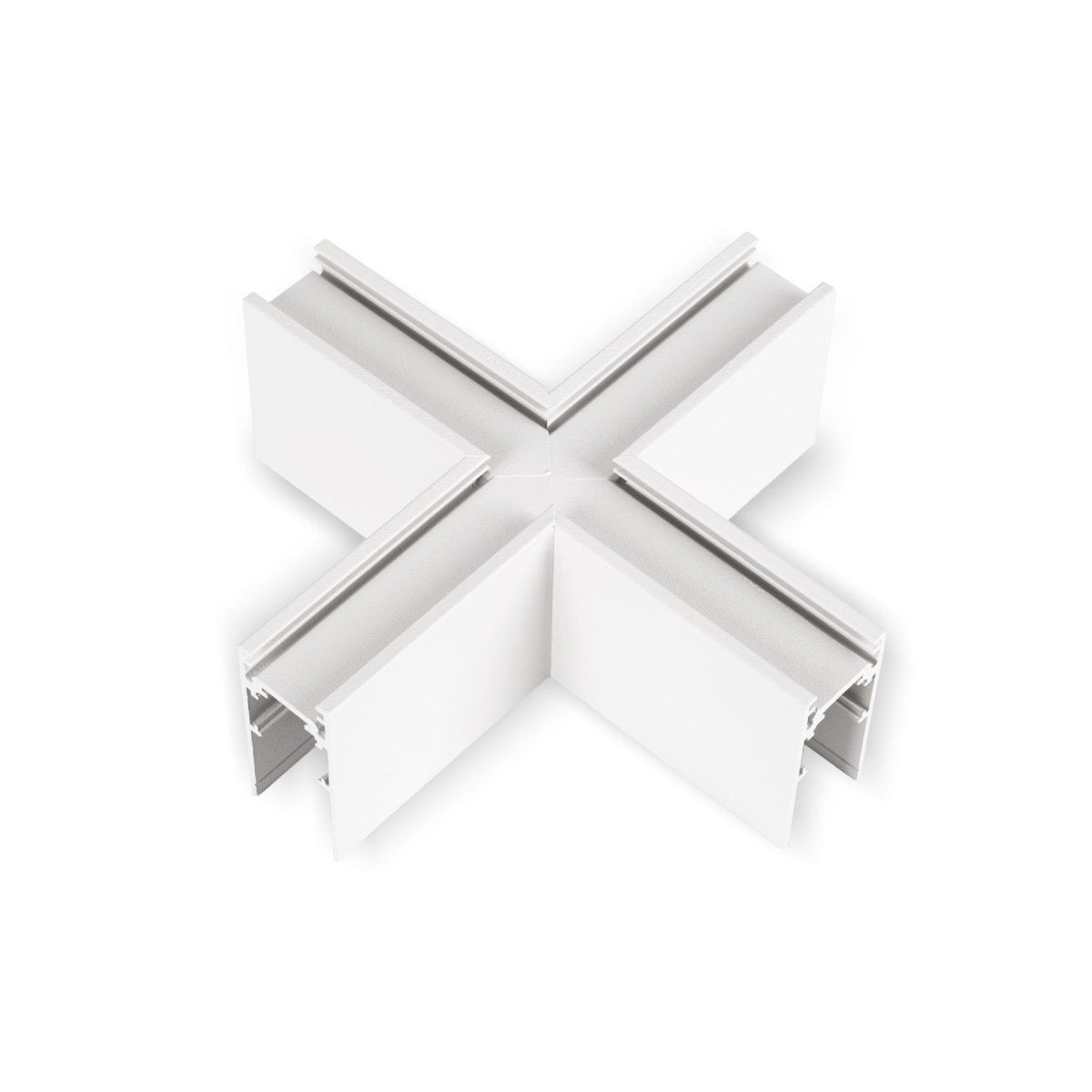 Unión en X para carriles magnéticos de superficie 20mm - Barcelona Led-Accesorios