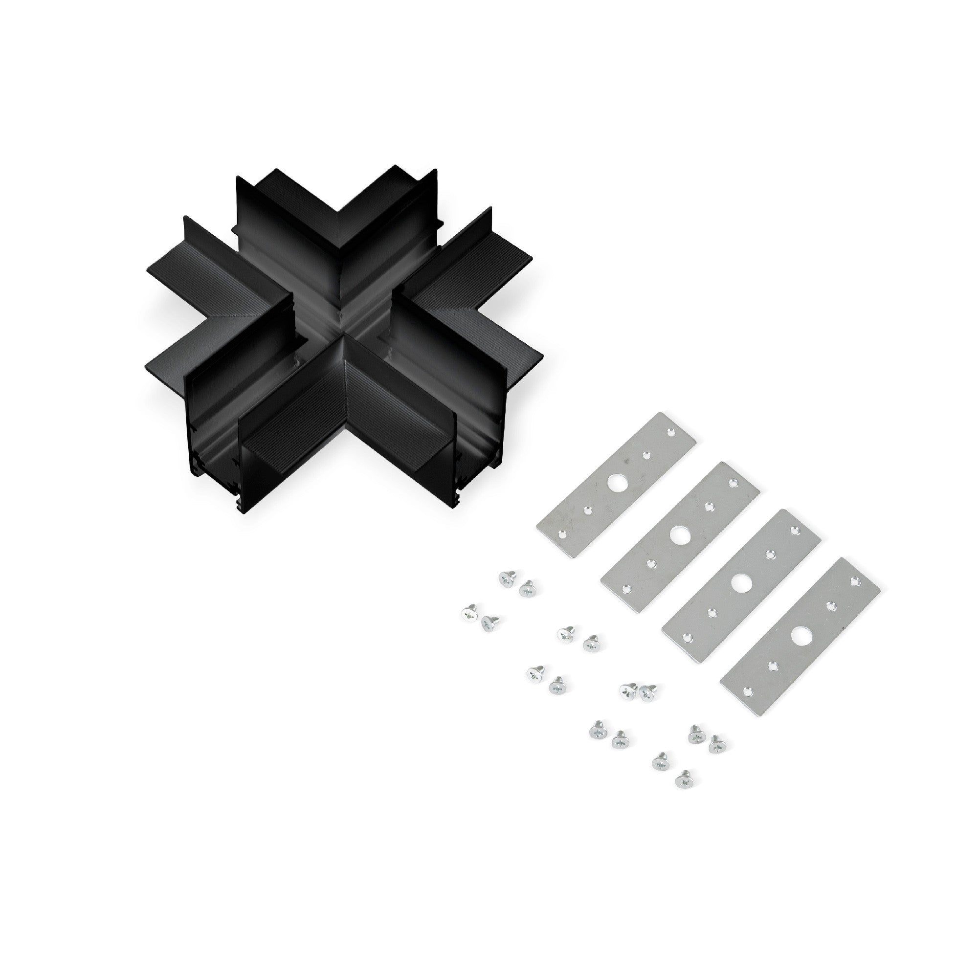 Unión en X para carriles magnéticos empotrables 20mm - Blanco (7)