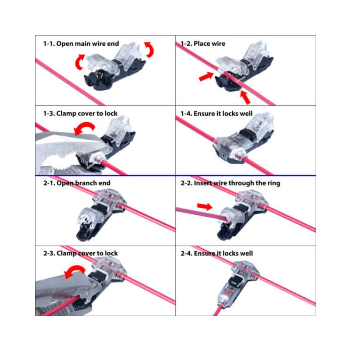 Conector rápido en T para 1 cable - 0.34~0.78 mm² - 300V / 9A (4)