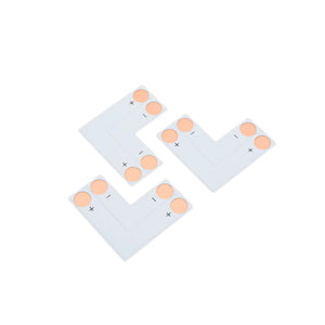 Conector en "L" tira LED monocolor 10mm para esquinas - Sin conectores rápidos invisibles (1)