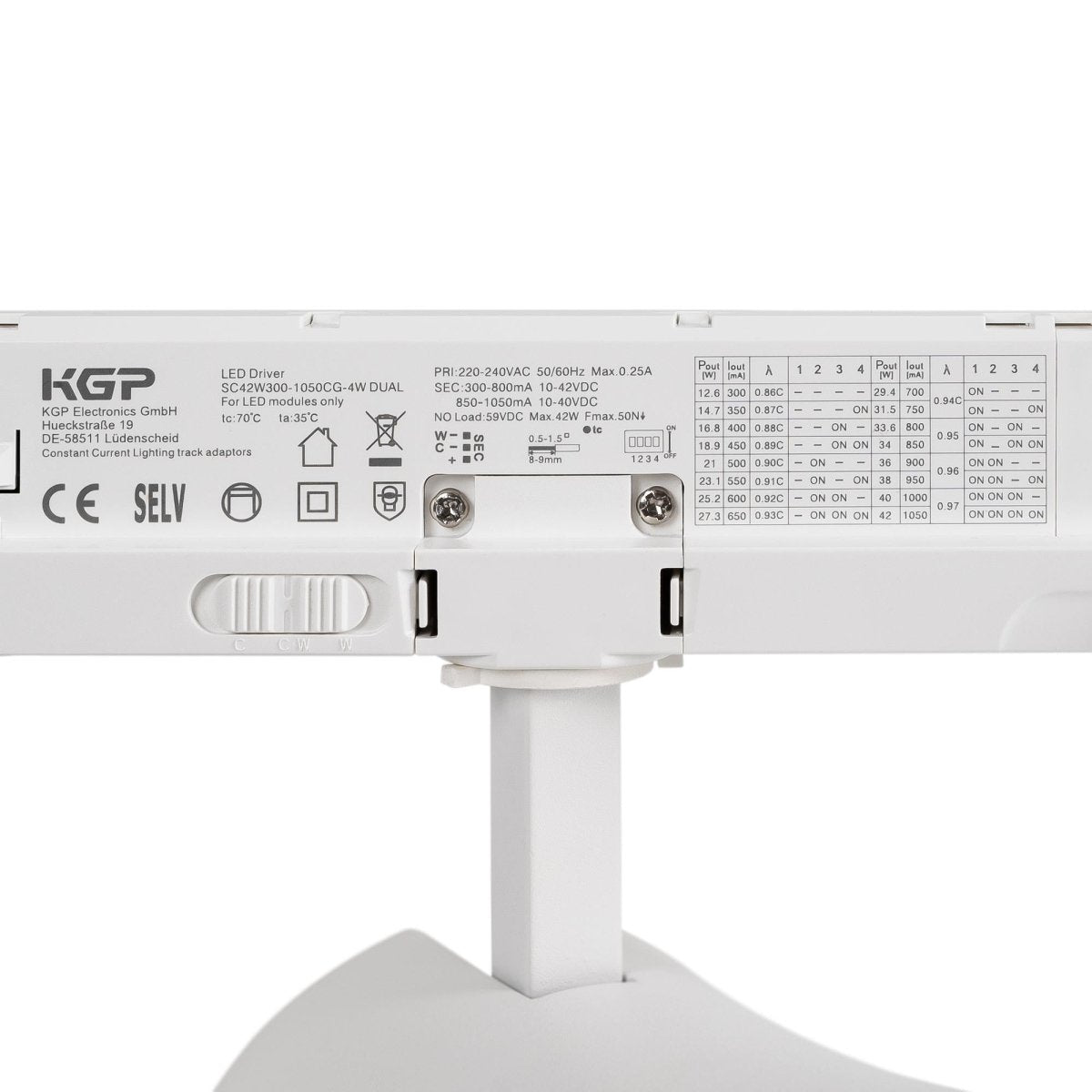 Proyector LED arquitectónico para carril trifásico CCT - 40W - CRI 90 - Driver KGP - Barcelona Led-