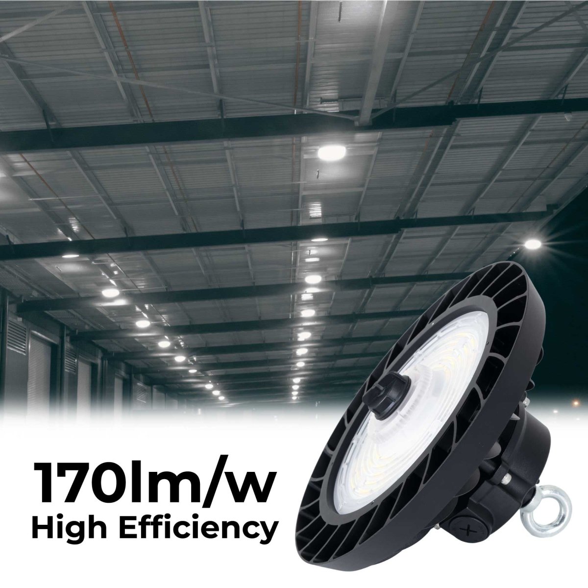Campana LED UFO industrial 150W - CCT - 170lm/W - Driver LIFUD - IP65 - 10 años garantía - Barcelona Led-