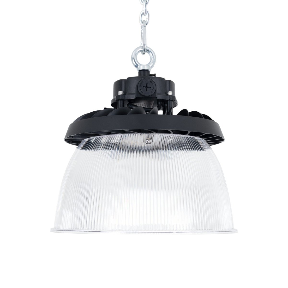 Difusor lumínico de policarbonato para campana LED industrial  B8155-150W - B8150-150 - Ángulo 90° - Barcelona Led-Accesorios