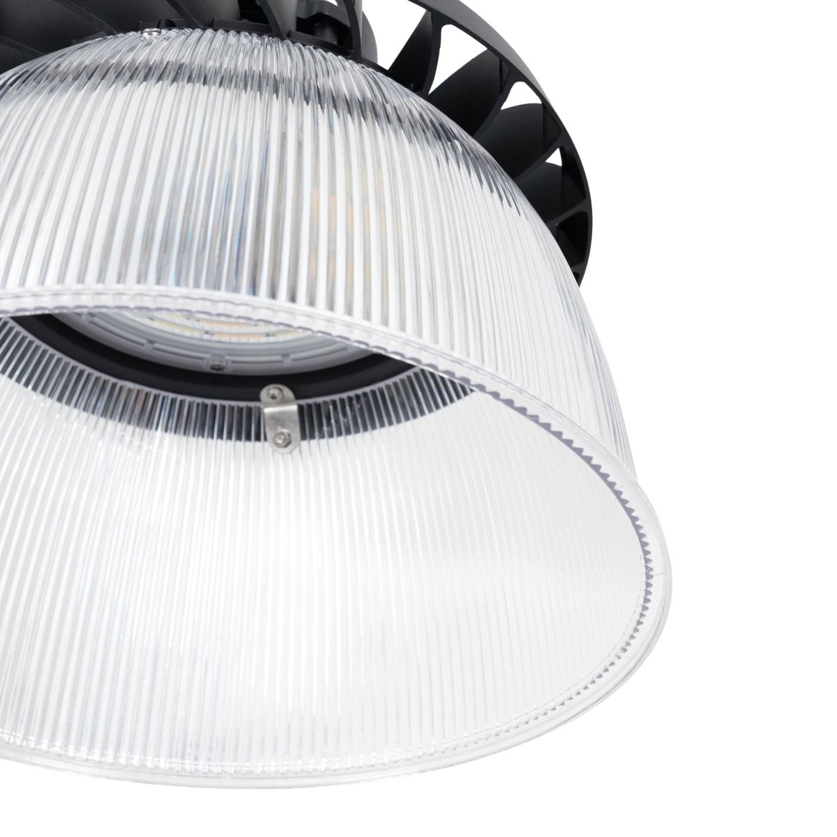 Difusor lumínico de policarbonato para campana LED industrial  B8155-150W - B8150-150 - Ángulo 90° - Barcelona Led-Accesorios