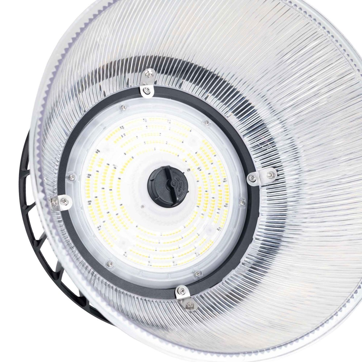 Difusor lumínico de policarbonato para campana LED industrial  B8155-150W - B8150-150 - Ángulo 90° - Barcelona Led-Accesorios