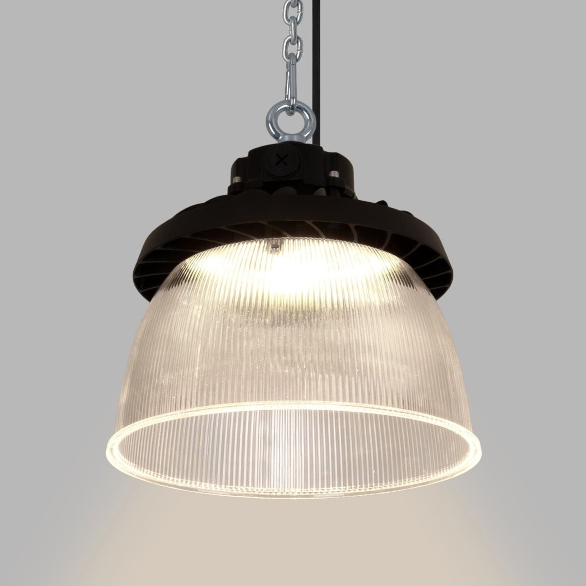 Difusor lumínico de policarbonato para campana LED industrial  B8155-150W - B8150-150 - Ángulo 90° - Barcelona Led-Accesorios