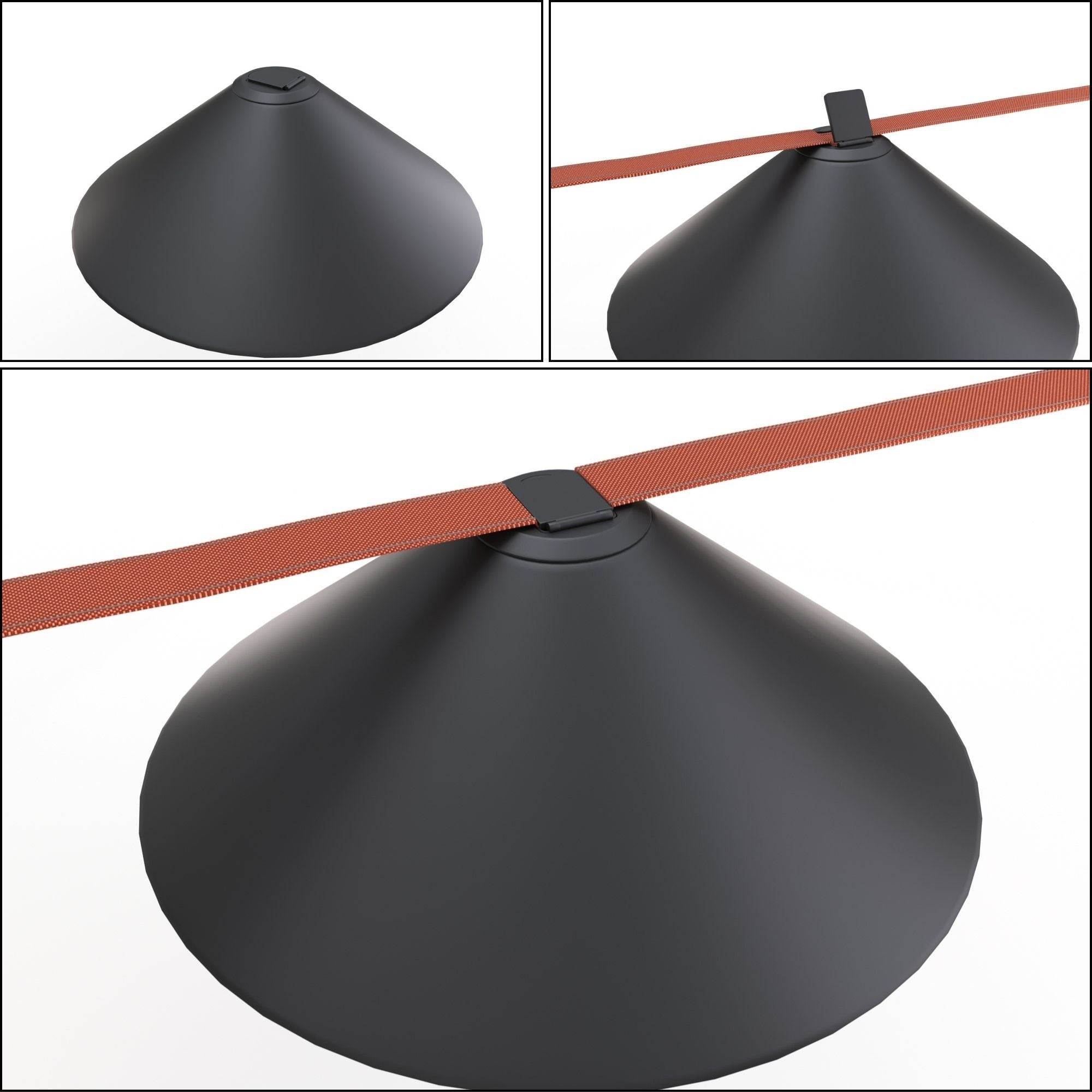 Lámpara cono configurable "Axia 2" - KIT 2 lámparas plato 12W + cinta textil eléctrica + accesorios (5)