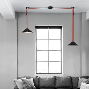 Lámpara cono configurable "Axia 2" - KIT 2 lámparas plato 12W + cinta textil eléctrica + accesorios (11)