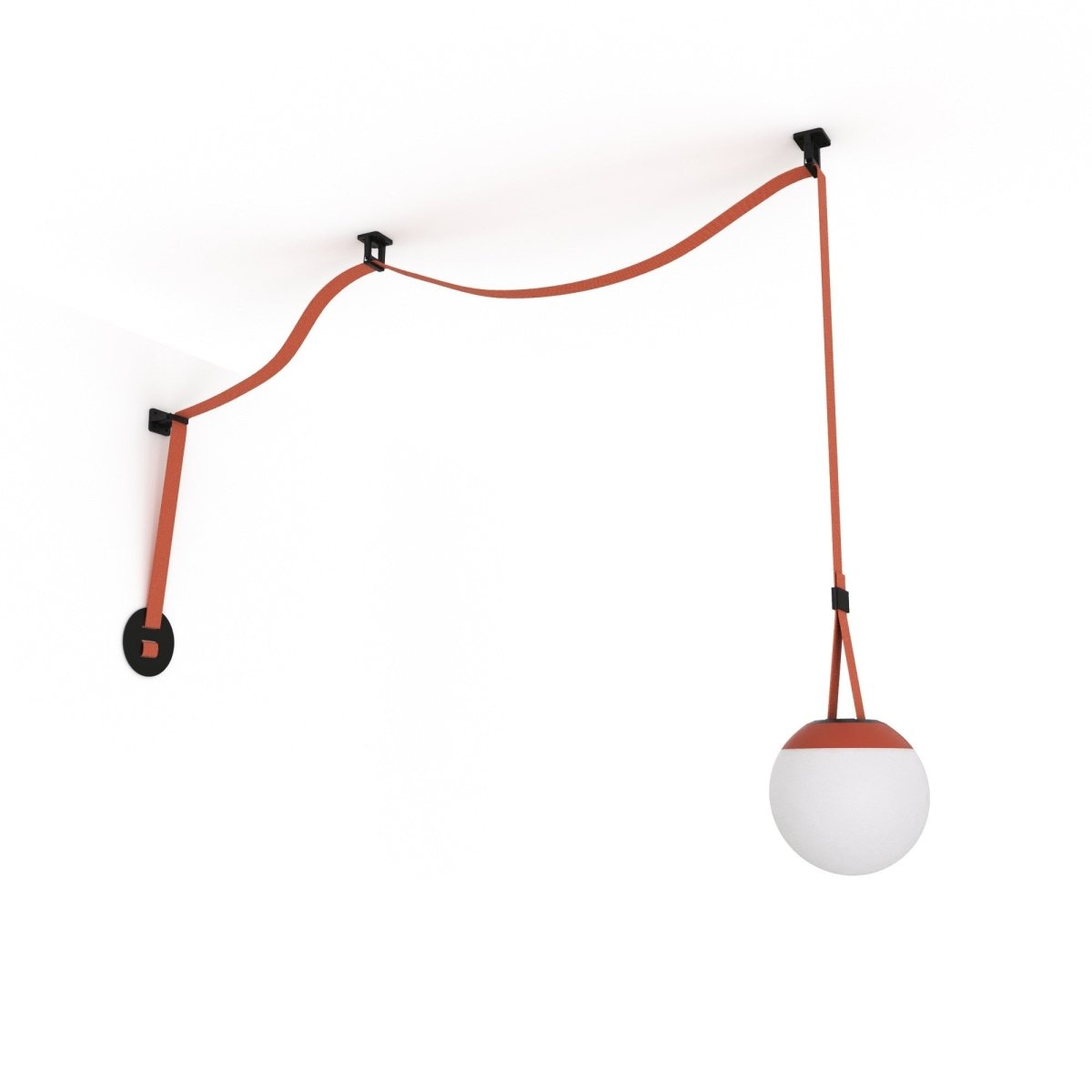 Lámpara configurable "Axia 1" - KIT lámpara bola 12W + cinta textil eléctrica + accesorios - Barcelona Led-Decoración