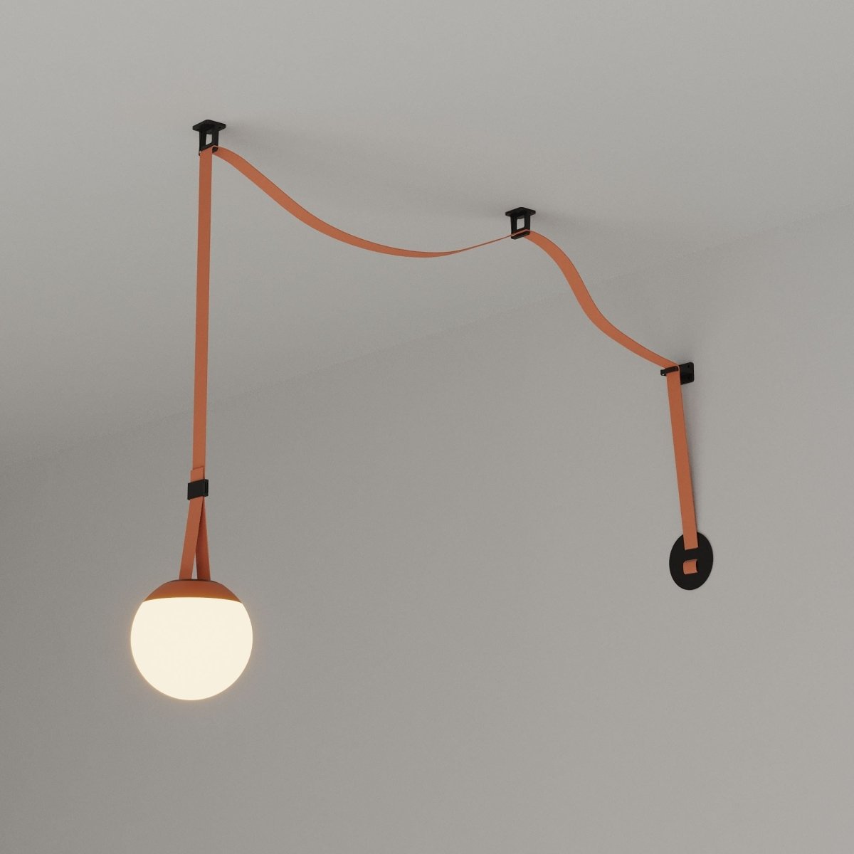 Lámpara configurable "Axia 1" - KIT lámpara bola 12W + cinta textil eléctrica + accesorios - Barcelona Led-Decoración