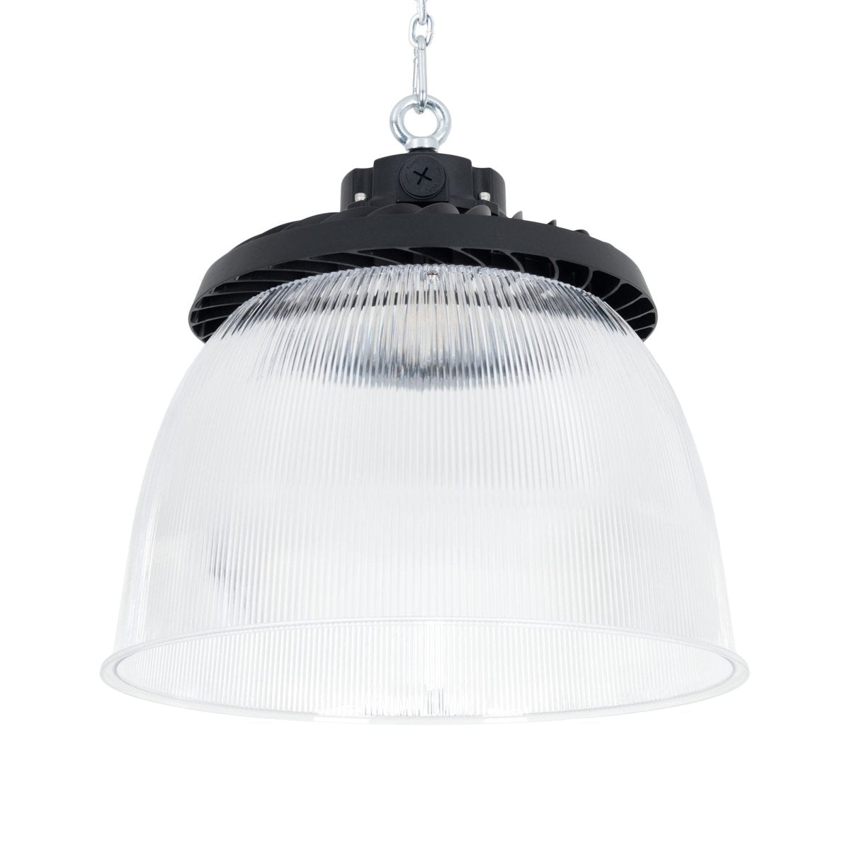 Difusor lumínico de policarbonato para campana LED industrial B8155-200W - B8150-200 - Ángulo 90° - Barcelona Led-Accesorios