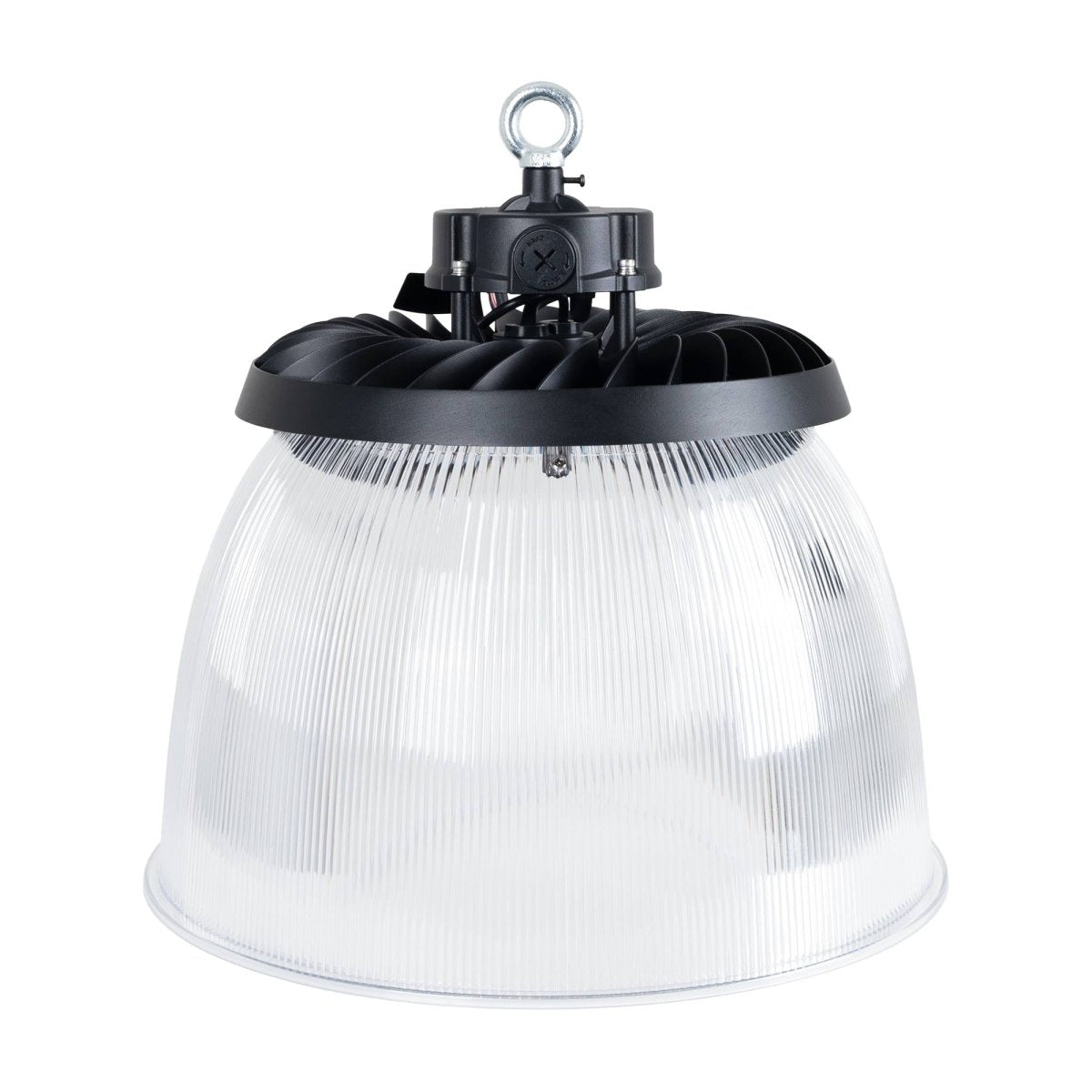 Difusor lumínico de policarbonato para campana LED industrial B8155-200W - B8150-200 - Ángulo 90° - Barcelona Led-Accesorios