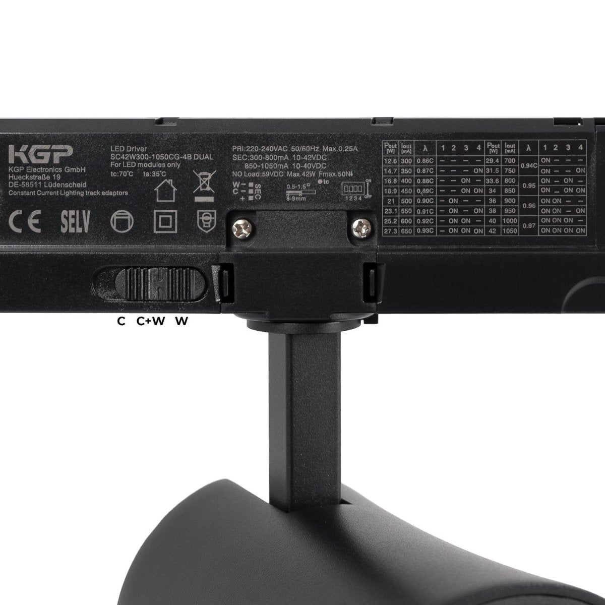Proyector LED arquitectónico para carril trifásico CCT - 20W - CRI 90 - Driver KGP - Barcelona Led-