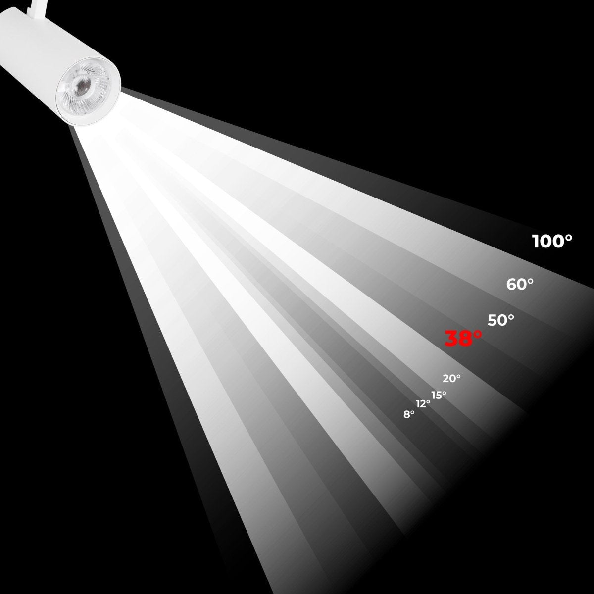Proyector LED para carril trifásico - Potencia ajustable: 30W/ 34W/ 38W - CCT - CRI 90 - Barcelona Led-