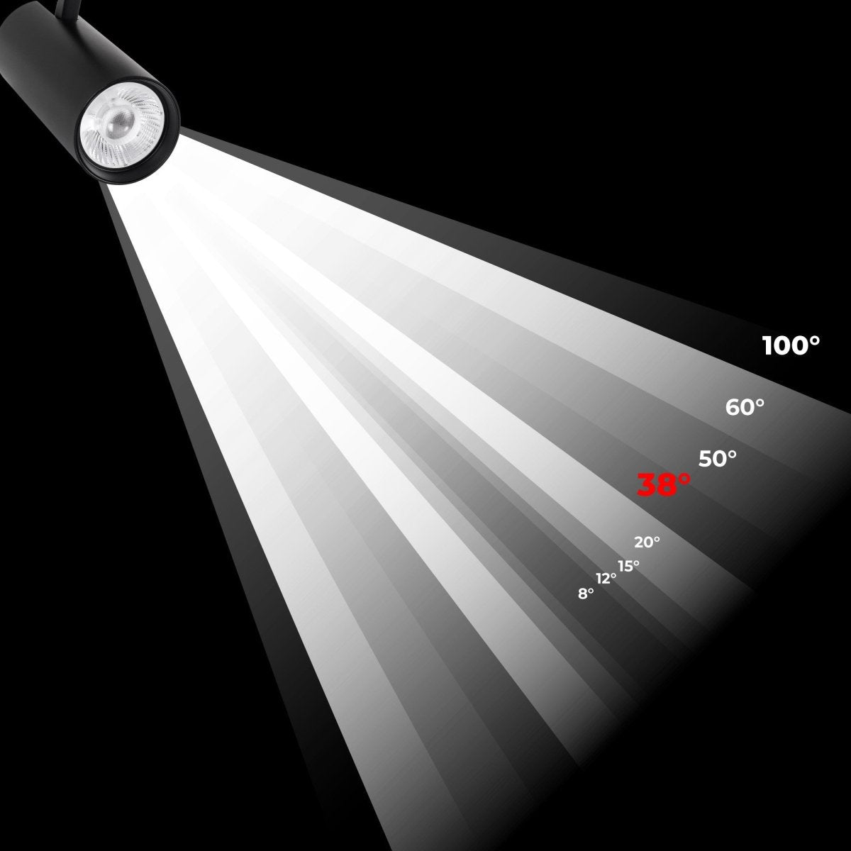 Proyector LED para carril trifásico - Potencia ajustable: 30W/ 34W/ 38W - CCT - CRI 90 - Barcelona Led-