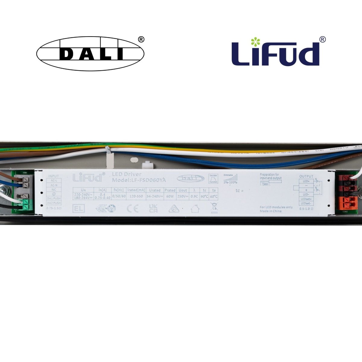 Pantalla estanca LED lineal enlazable- Regulable DALI - CCT - 150cm - 55W - Driver LIFUD - IP65 - Barcelona Led-