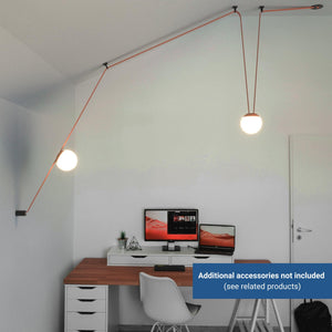 Lámpara configurable "Axia 4" - KIT lámpara bola 12W + cinta textil eléctrica + accesorios (14)