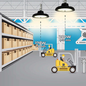 Campana LED UFO industrial 200W - CCT - Con sensor de movimiento - 170lm/W - Driver LIFUD - IP65 - 5 años garantía (2)
