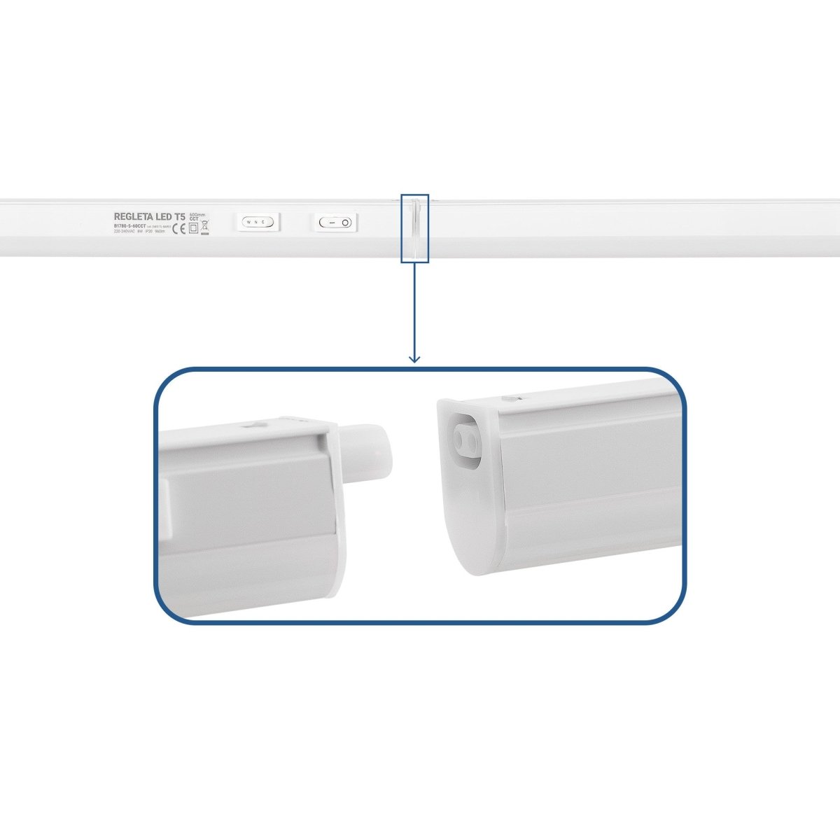 Regleta LED bajo mueble T5 - 8W - CCT - 60 cm - Opal - Barcelona Led-