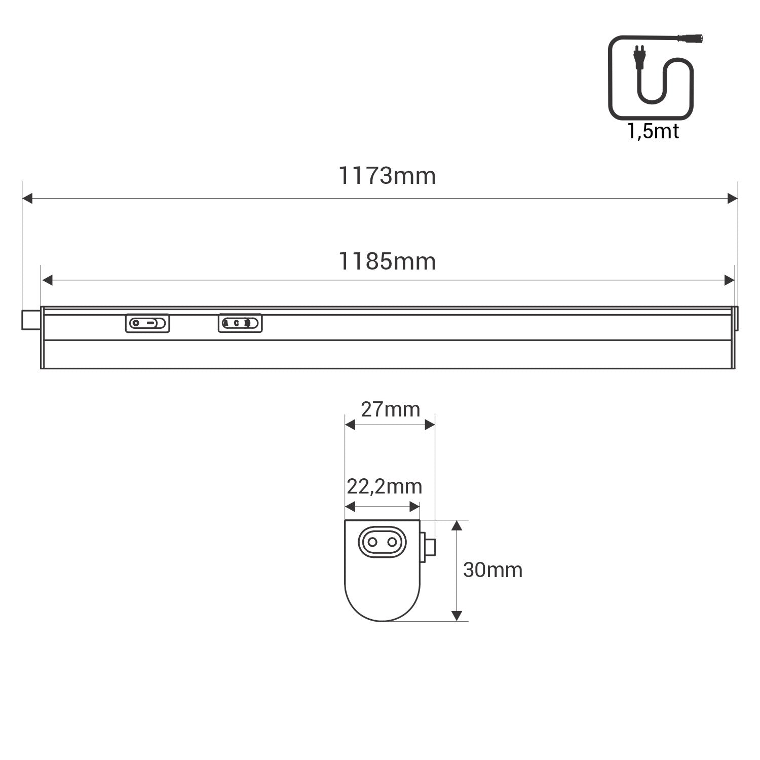 Regleta LED bajo mueble T5 - 14W - CCT - 120 cm - Opal (21)