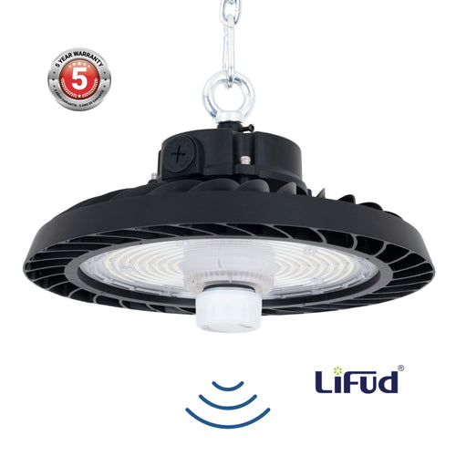 Campana LED UFO industrial 200W - CCT - Con sensor de movimiento - 170lm/W - Driver LIFUD - IP65 - 5 años garantía