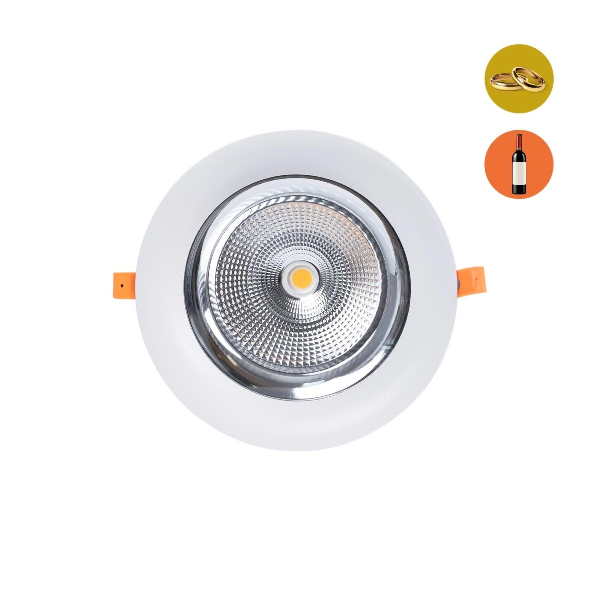 Downlight LED especial para tiendas de oro y vino - 40W - Driver Philips - Corte Ø210 mm - Barcelona Led-