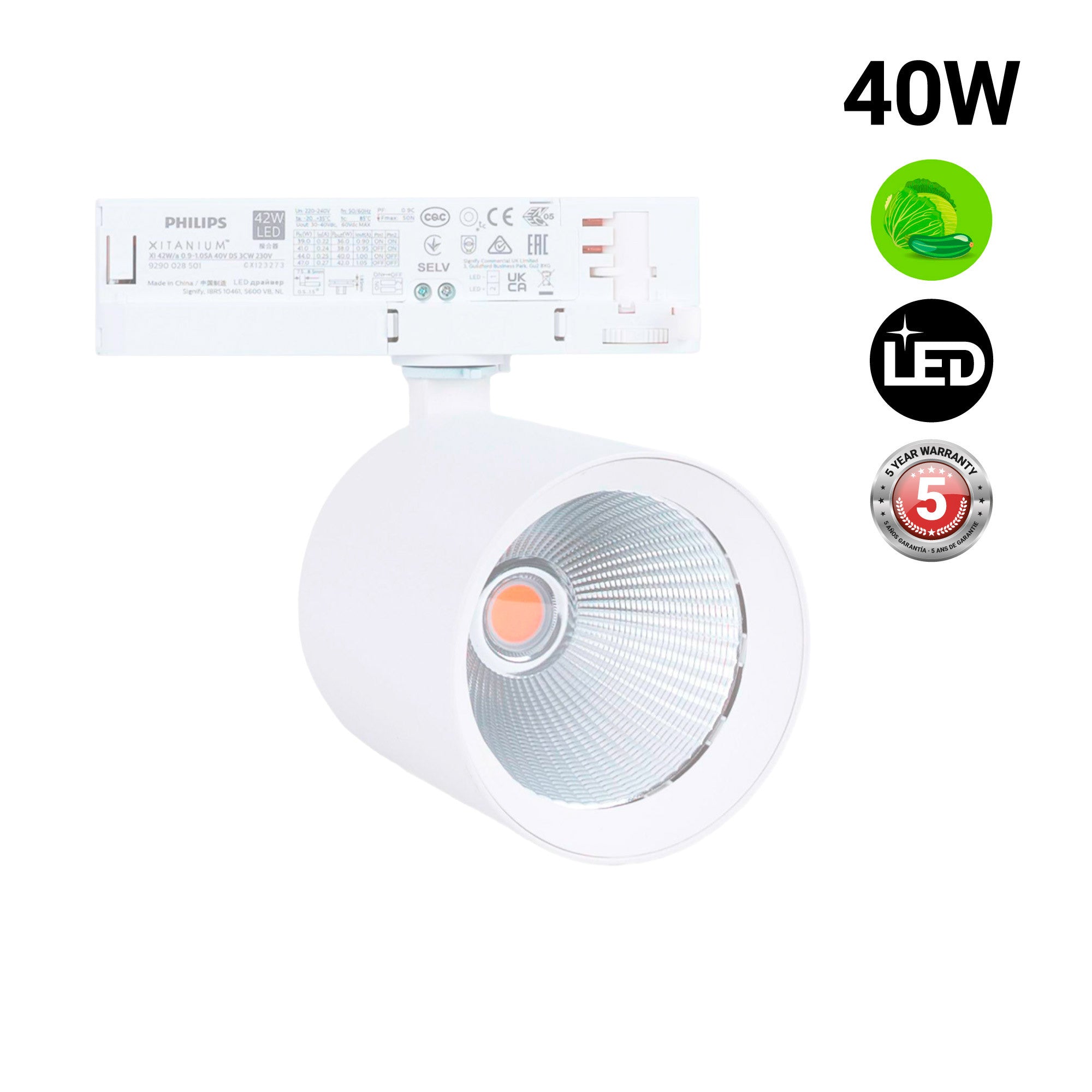 Proyector LED para carril trifásico 40W - Verdulerías - Driver Philips Xitanium (32)