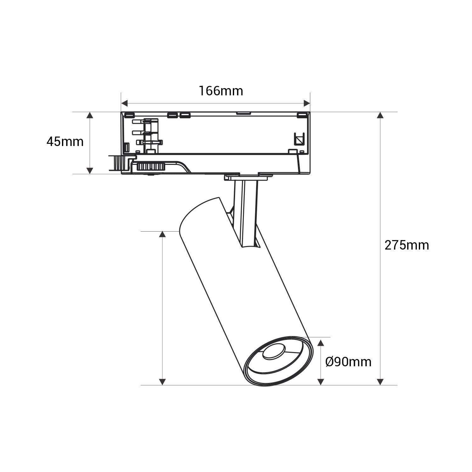 Proyector LED para carril trifásico - Potencia ajustable: 30W/ 34W/ 38W - CCT - CRI 90 (43)
