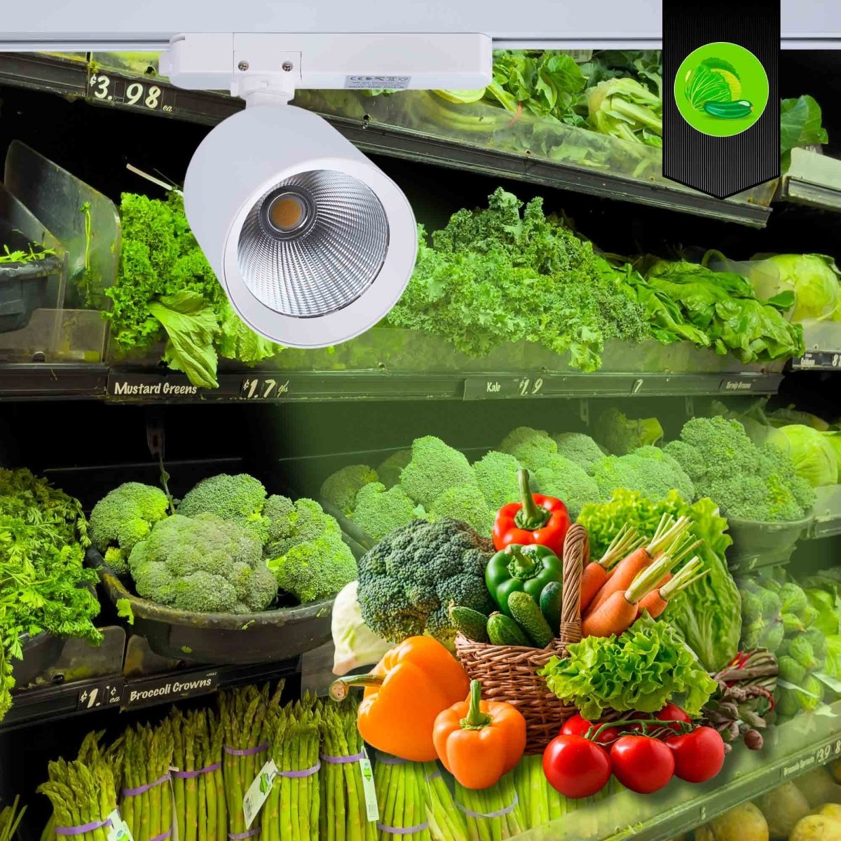 Proyector LED para carril monofásico - Verdulerías - 40W - Barcelona Led-