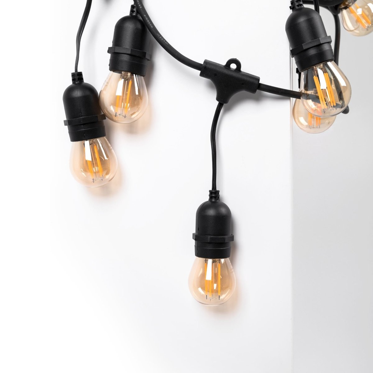 Kit guirnalda luces exterior 11,5 metros + 10 bombillas Regulables LED G45/E27- 4W - 2200K - IP44 - Barcelona Led-
